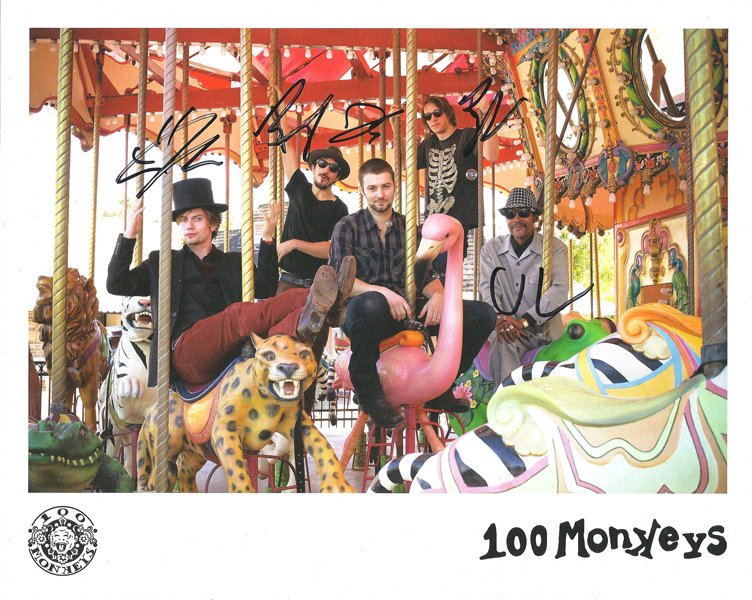 100 Monkeys Band Autographed 8×10 photo